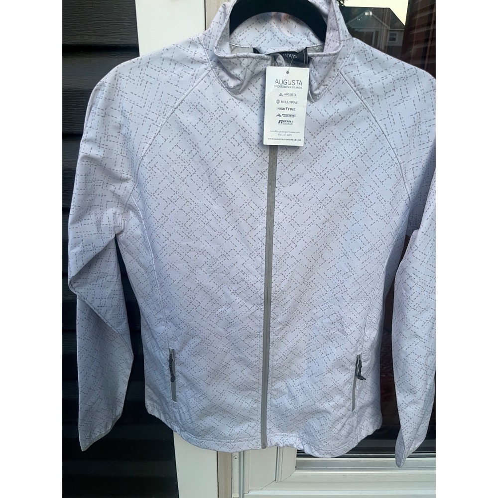 Holloway Ladies Augusta Sportswear Grey Patterned Full Zip Jacket Medium NWT
